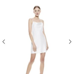 NWOT Alice + Olivia Harmony Mini Slip Dress in white, size 6 (bridal)